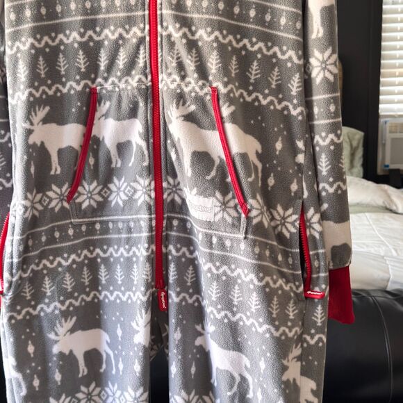 Tipsy Elves couple Matching Pajamas Set | Moose Fair Isle Hooded L/M Christmas - Picture 13 of 13